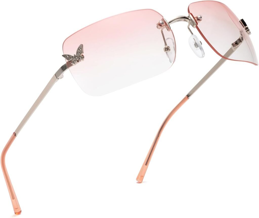 LIKSMU Y2K Sunglasses for Women Trendy 2000s Vintage Rave Sun Glasses