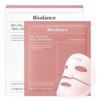 BIODANCE Bio-Collagen Real Deep Mask, Hydrating Overnight Hydrogel Face Mask, Pore Minimizing, Elast…
