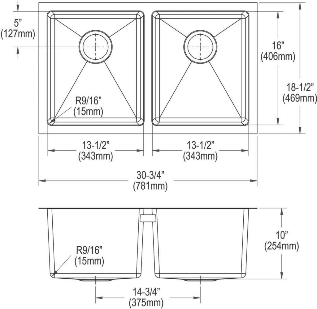 Elkay Crosstown 16 Gauge Stainless Steel 30-3/4" x 18-1/2" x 10" Equal Double Bowl Undermount Sink K…