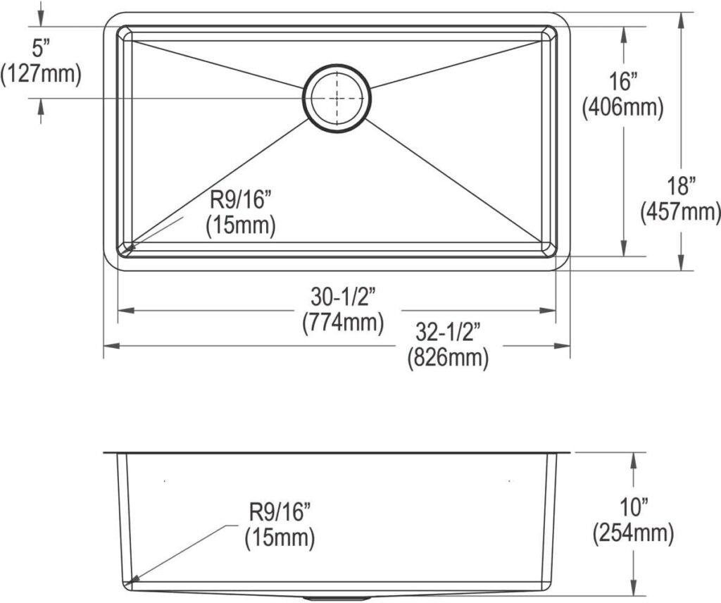 Elkay Crosstown 16 Gauge Stainless Steel 32-1/2" x 18" x 10" Single Bowl Undermount Sink Kit with Fa…