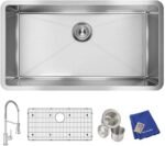 Elkay Crosstown 16 Gauge Stainless Steel 32-1/2" x 18" x 10" Single Bowl Undermount Sink Kit with Fa…