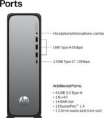 HP OmniDesk Slim Desktop PC, Intel Core i5-14400, 8 GB RAM, 512 GB SSD, Intel UHD Graphics 730, Wind…