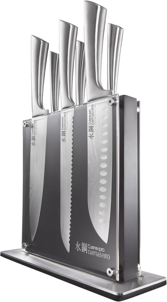 Cuisine::pro Damashiro Kumi 7-Piece Kitchen Knife Set with Magnetic Block