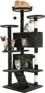 FDW | 54" Cat Tree Tower | Dark Gray | Multi-Level Indoor Activity Center