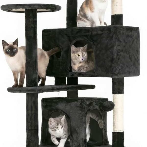 FDW | 54" Cat Tree Tower | Dark Gray | Multi-Level Indoor Activity Center