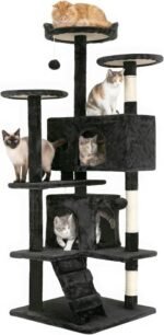 FDW | 54" Cat Tree Tower | Dark Gray | Multi-Level Indoor Activity Center