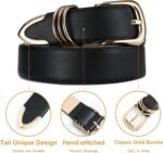 RISANTRY Women's Leather Belts with Metal Buckle Fashion Ladies Waist Belt