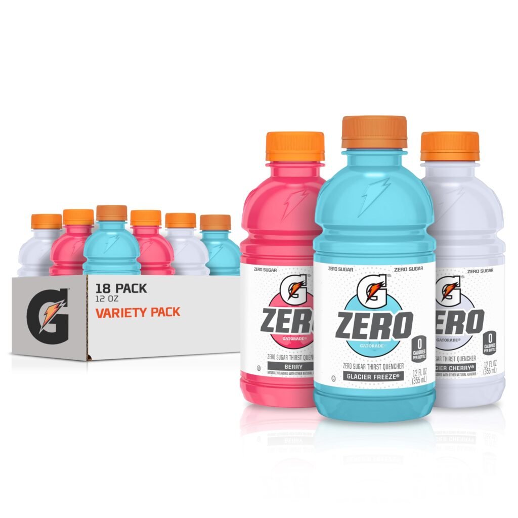 Gatorade G Zero Sports Drink, Glacier Freeze, Glacier Cherry, Berry Variety Pack, 12 Fl Oz (Pack of…