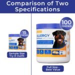Dog Allergy Chews,Colostrum,Turmeric,Probiotics,Flaxseed, 100 Ct