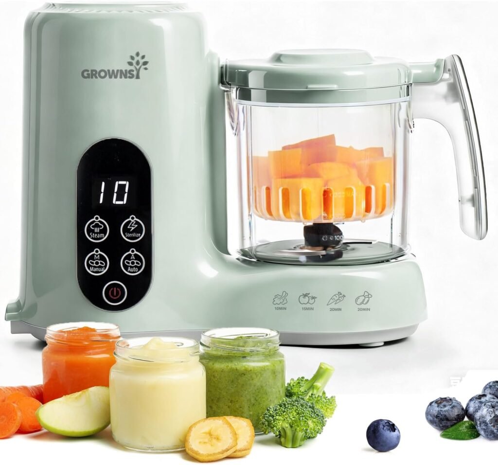 Grownsy Baby Food Maker, Steamer & Blender Baby Food Processor, Green
