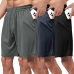 BOOJO 3 Pack Gym Basketball Mens Shorts - Quick Dry Black Workout Athletic Shorts with Pockets for C…