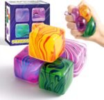 4 Pack Squishy Fidget Toys Stress Cube Bulk, Squishies Slow Rising Stress Balls for Adults Kids, Sen…