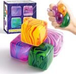 4 Pack Squishy Fidget Toys Stress Cube Bulk, Squishies Slow Rising Stress Balls for Adults Kids, Sen…