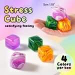 4 Pack Squishy Fidget Toys Stress Cube Bulk, Squishies Slow Rising Stress Balls for Adults Kids, Sen…