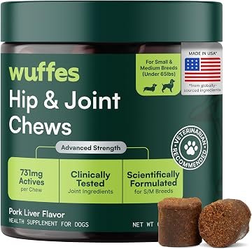 Wuffes Advanced Hip & Joint Chews for Small & Medium Dogs, Vet Recommended