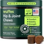 Wuffes Advanced Hip & Joint Chews for Large Breed Dogs, Vet Recommended, Glucosamine, Chondroitin, M…