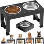 XIAZ Elevated Dog Bowls Large Breed Raised Dogs Bowl Stand Large/Medium Sized Dog Stainless Steel Fo…