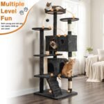 FDW | 54" Cat Tree Tower | Dark Gray | Multi-Level Indoor Activity Center