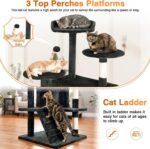 FDW | 54" Cat Tree Tower | Dark Gray | Multi-Level Indoor Activity Center