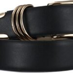RISANTRY Women's Leather Belts with Metal Buckle Fashion Ladies Waist Belt