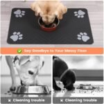 Pet Feeding Mat-Absorbent Pet Placemat for Food and Water Bowl, with Waterproof Rubber Backing, Quic…