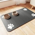Pet Feeding Mat-Absorbent Pet Placemat for Food and Water Bowl, with Waterproof Rubber Backing, Quic…