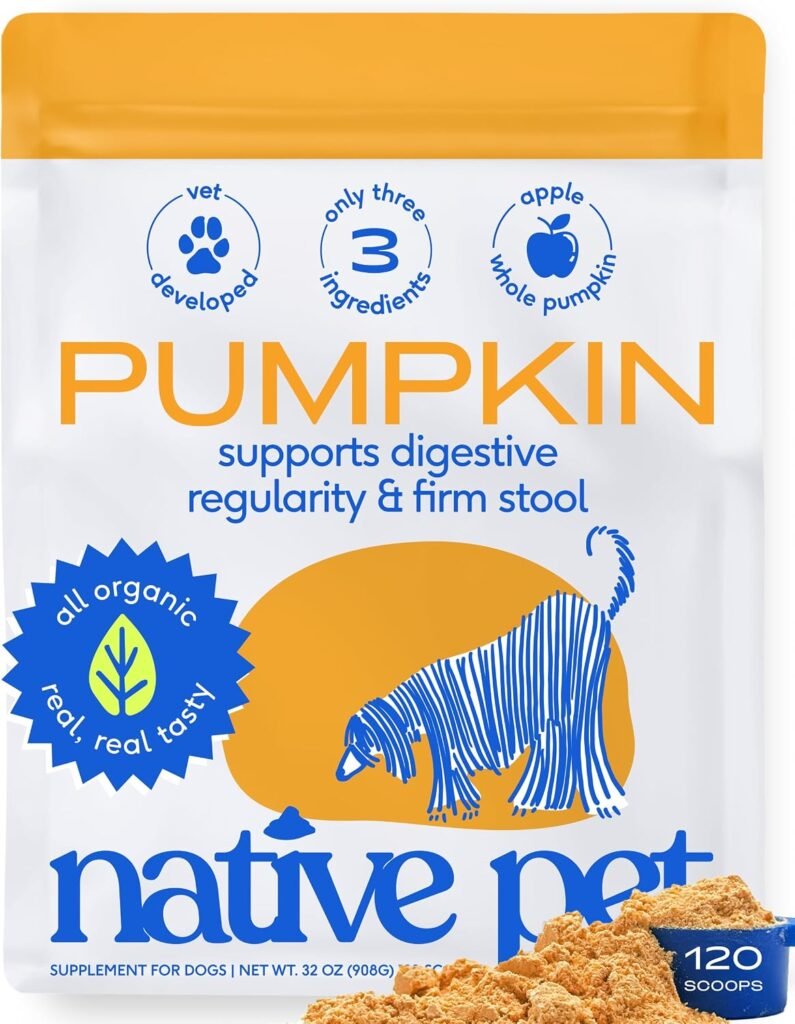 Native Pet Pumpkin for Dogs - Organic Dog Food Topper Powder - Promotes Firm Stools, Supports Digest…