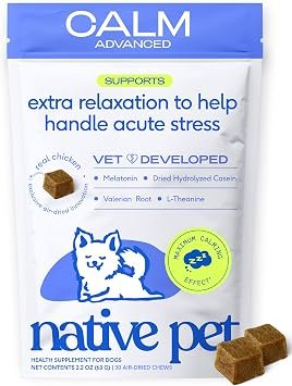 Native Pet Advanced Calming Chews for Dogs - Anxiety Relief, Stress, Separation, Travel & Sleep Supp…