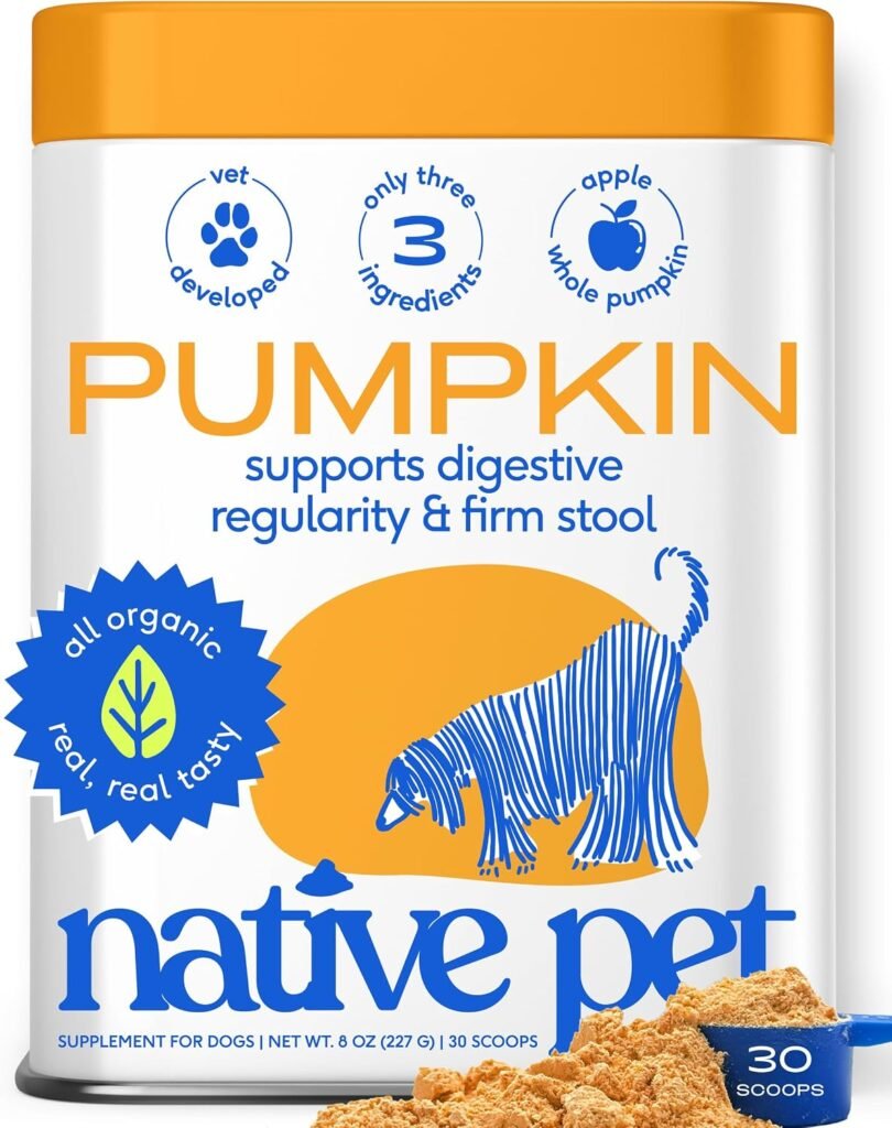 Native Pet Pumpkin for Dogs - Organic Dog Food Topper Powder - Promotes Firm Stools, Supports Digest…