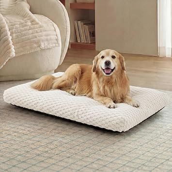 Bedsure XXL Washable Dog Bed for Crate, Soft Bubble Fleece, Extra Large 47"