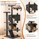 FDW | 54" Cat Tree Tower | Dark Gray | Multi-Level Indoor Activity Center