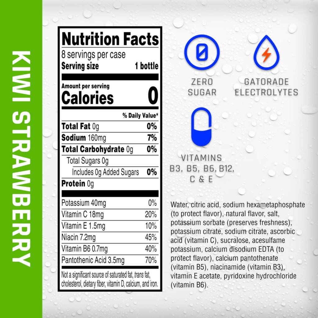 Propel Electrolyte Water, Kiwi Strawberry, 12 fl oz Bottles, (8 Pack)