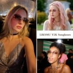LIKSMU Y2K Sunglasses for Women Trendy 2000s Vintage Rave Sun Glasses