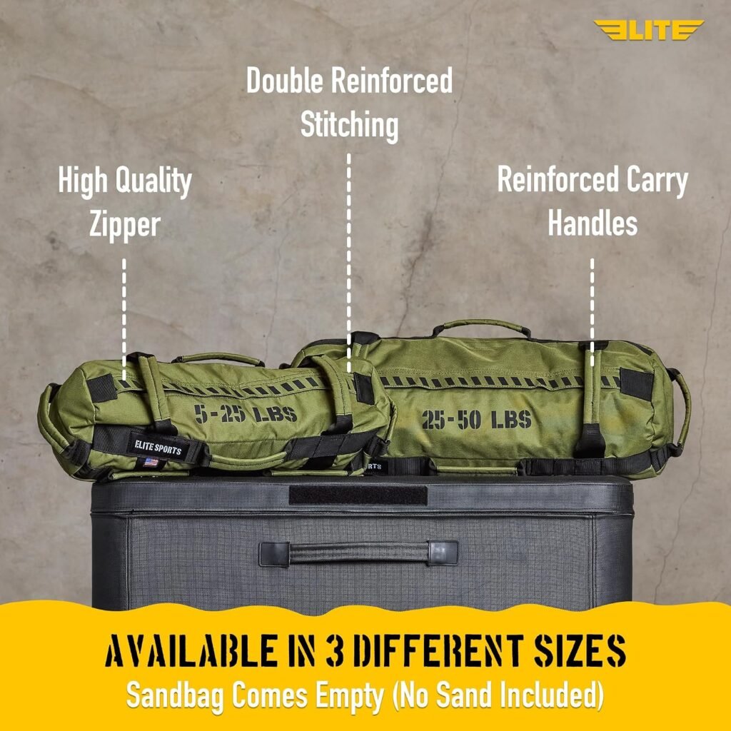 Elite Sports Workout Sandbag for Versatile, Intensive Core Muscles Fitness, Strength Training with S…
