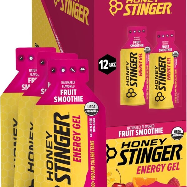 Honey Stinger Organic Fruit Smoothie Energy Gel, Gluten Free & Caffeine Free, for Exercise, Running…