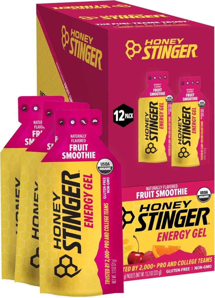 Honey Stinger Organic Fruit Smoothie Energy Gel, Gluten Free & Caffeine Free, for Exercise, Running…
