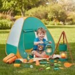 Meland Camping Play Set for Children 3-6, Pretend Adventure Toy Gift