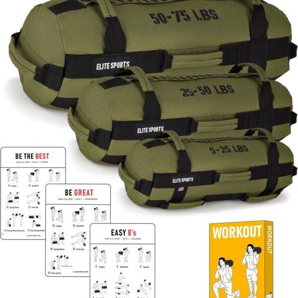 Elite Sports Workout Sandbag for Versatile, Intensive Core Muscles Fitness, Strength Training with S…